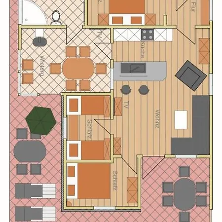 Prázdninový dům Kinderfreundliches 6 Personen Mit Zwei Duschen Und Toiletten, Sauna, Whirlpool Und Einem Wintergarten Mit Kaminofen In